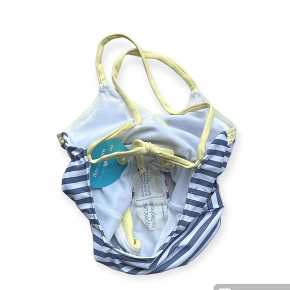 Lilo Tati Preppy Cami One-Piece Blue with Yellow Trim - Picture 7 of 9